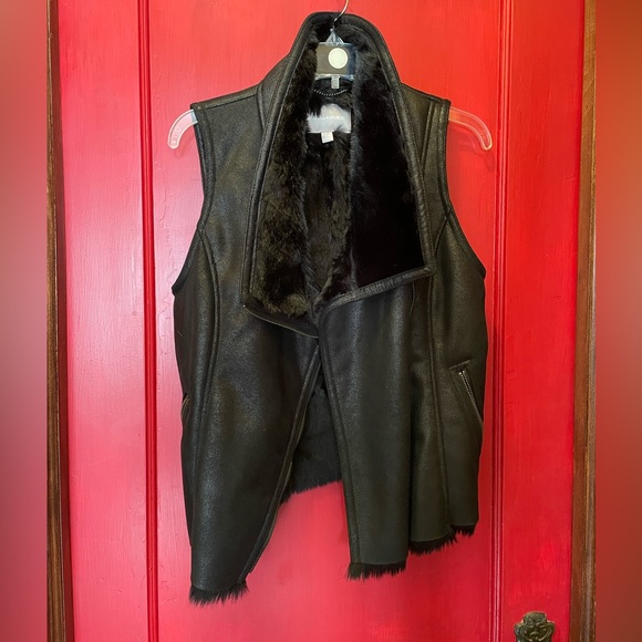 Banana Republic faux suede/fur moto vest - Picture 3 of 6